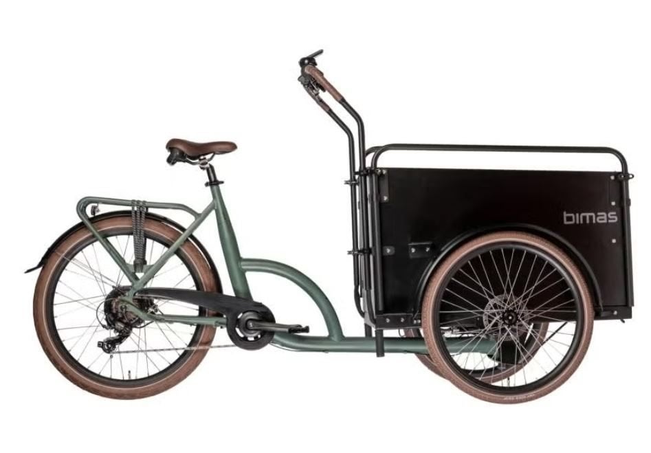 Bimas Eco cargo racing green  Driewiel bakfiets NIEUW!, Fietsen en Brommers, Fietsen | Bakfietsen, 4 kinderen of meer, Velgrem