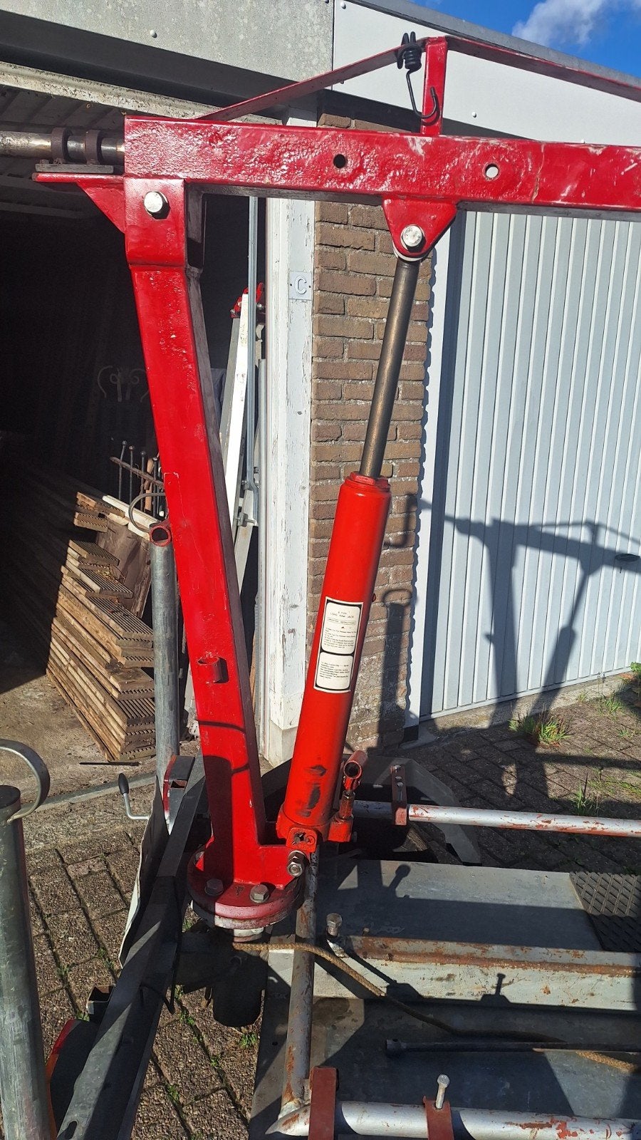 aanhang wagen met hijsarm, Ophalen
