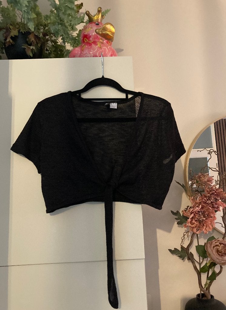 Heel lieve zwarte bolero , maat L, Ophalen of Verzenden, Zo goed als nieuw, Zwart