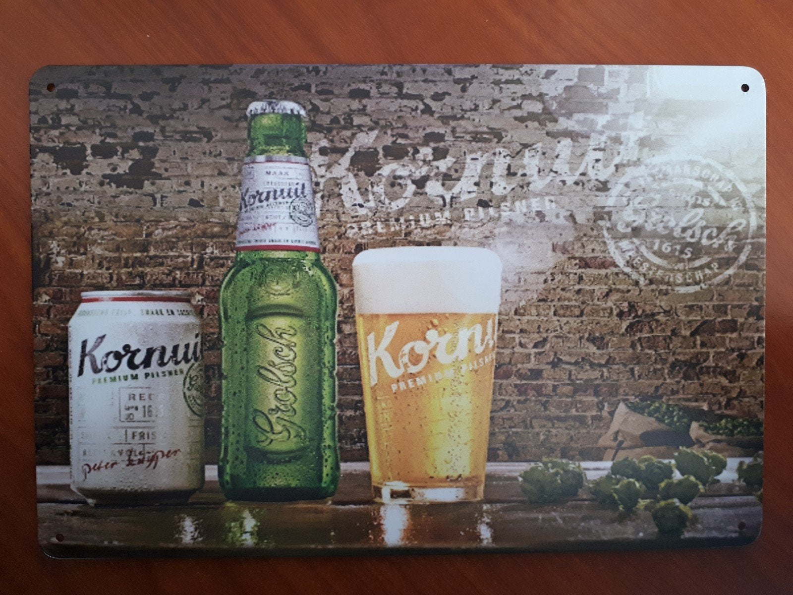 Grolsch Kornuit 20x30 cm Metalen Reclamebord, Verzamelen, Verzenden, Nieuw, Reclamebord, Plaat of Schild, Grolsch
