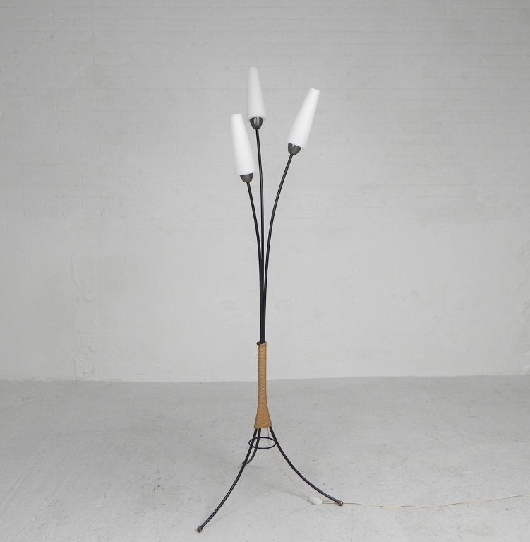 Staande Sprietlamp Met 3 Glazen Kelken, Ophalen