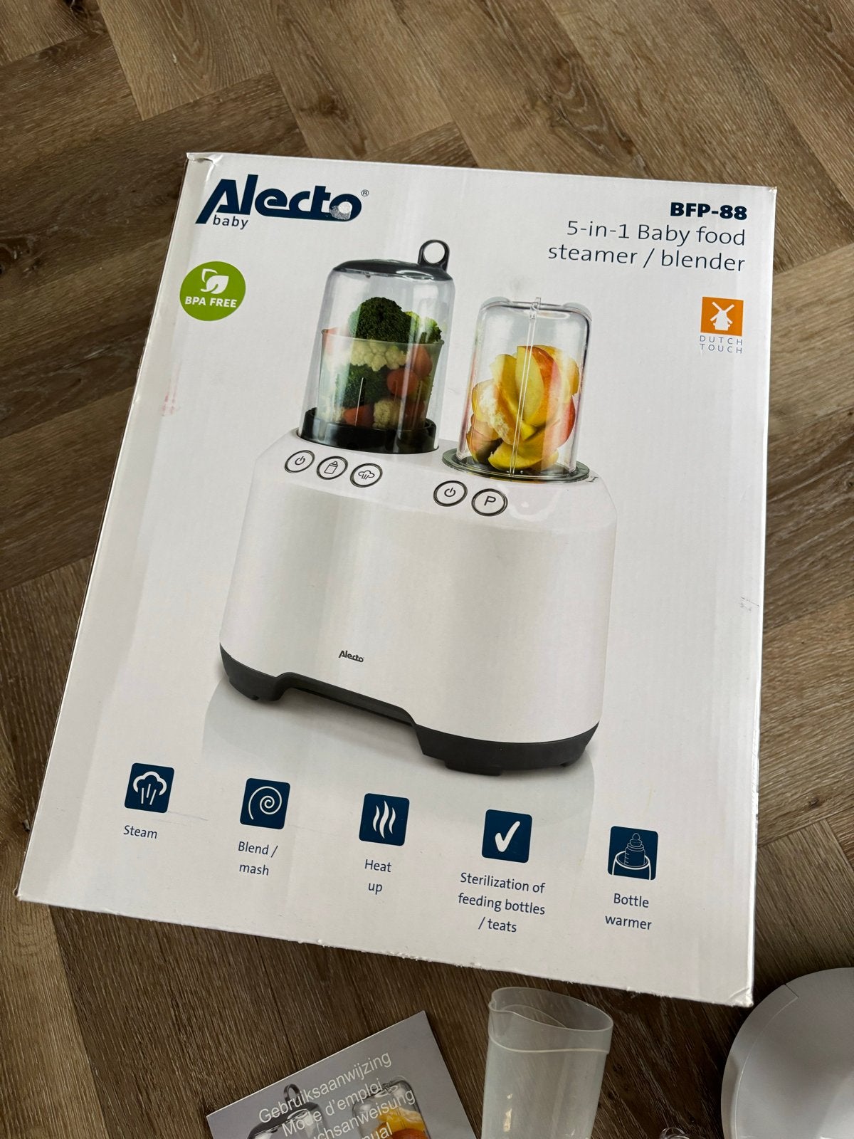 Alecto BFP 88 5-in-1 Babyvoeding Stomer & Blender, Ophalen, Stoomfunctie, Babyvoedingmaker, Gebruikt