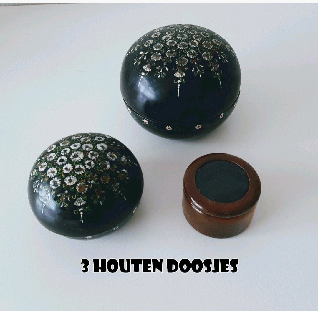 3 schattige houten doosjes.hand beschilderd, Ophalen of Verzenden