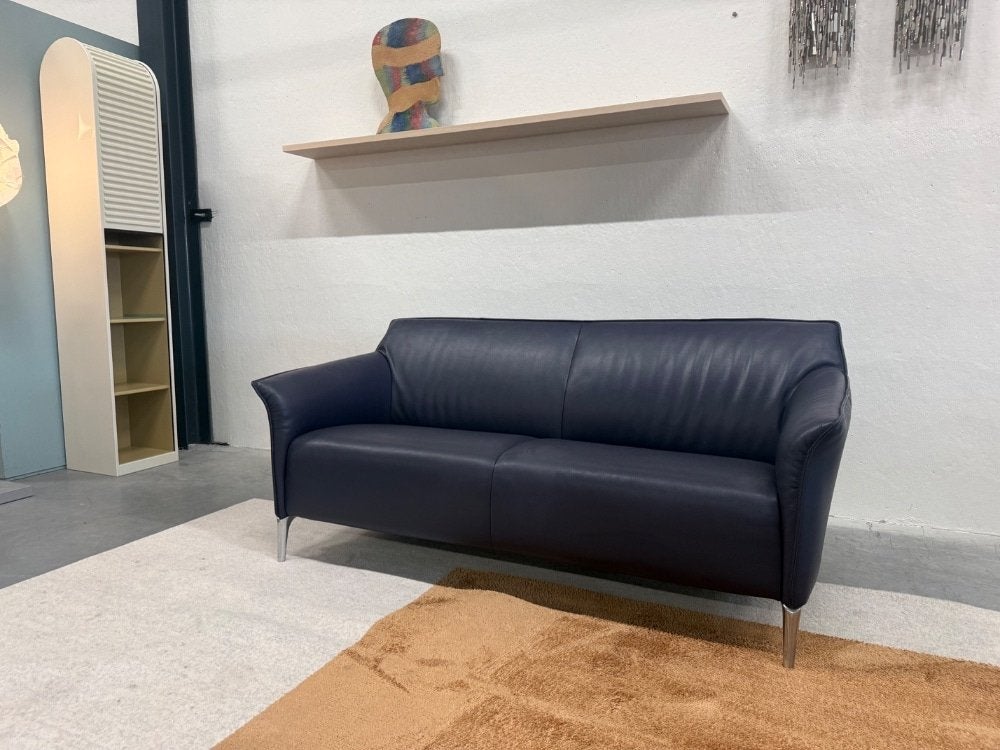 Leolux Mayon 2 Zits Bank Senso Indigo Leer 148, Info@leolux.nl, Tweepersoons, Ophalen of Verzenden, Rechte bank