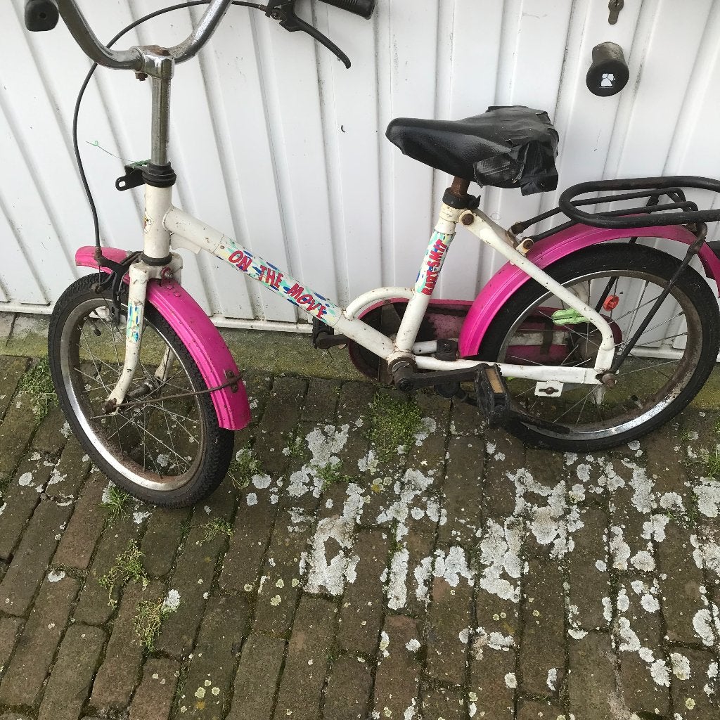 kinderfietsje, Terugtraprem, Gebruikt, Handrem, 16 inch