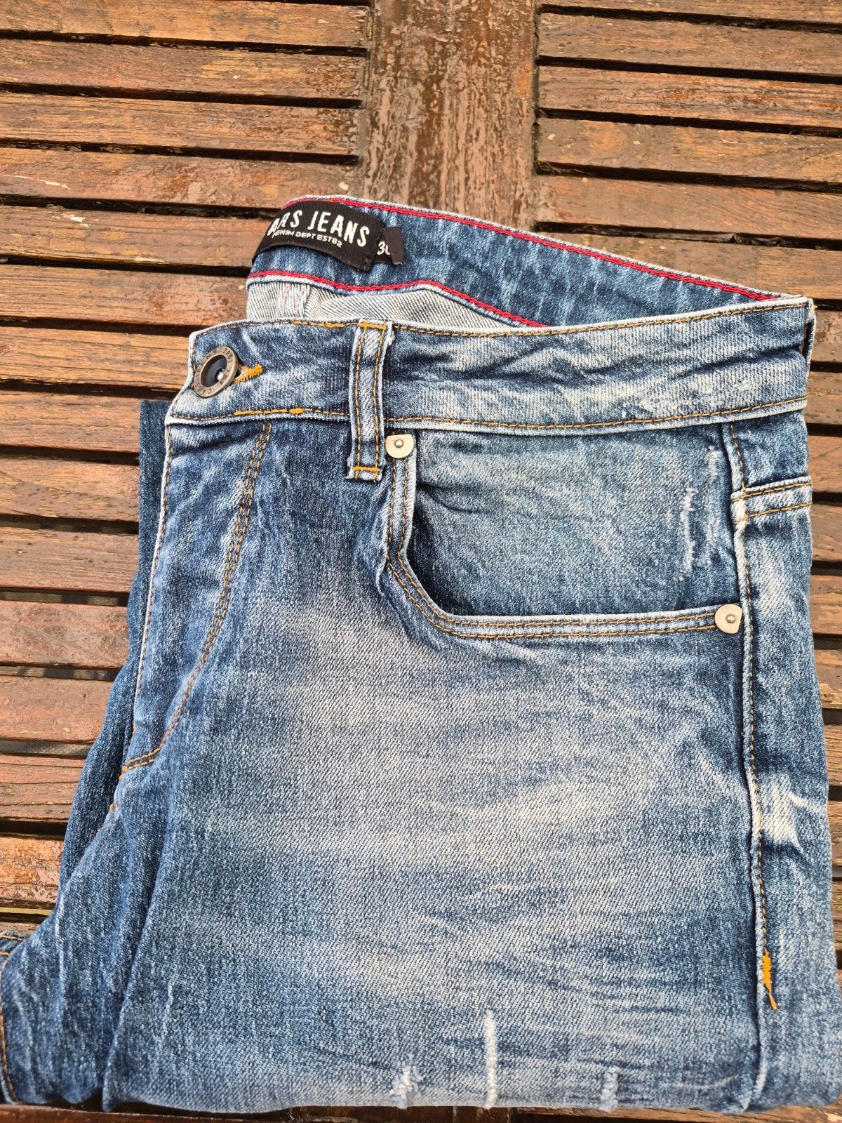 Blauwe jeans maat 30, Ophalen of Verzenden, Gedragen, Blauw, W32 (confectie 46) of kleiner