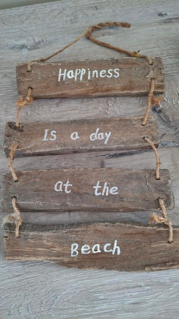 Decoratief drijfhout wandbord met inspirerende tekst, Ophalen, Hout, Gebruikt, Landelijk