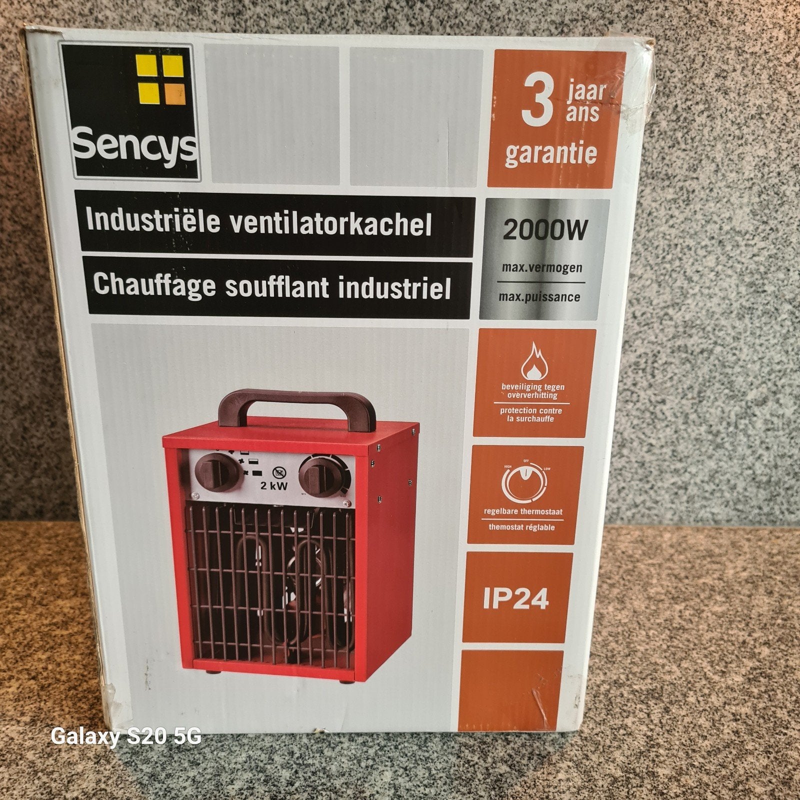 Sencys Industriële Ventilatorkachel 2000W, Ophalen of Verzenden, Minder dan 60 cm, Kachel, 30 tot 80 cm