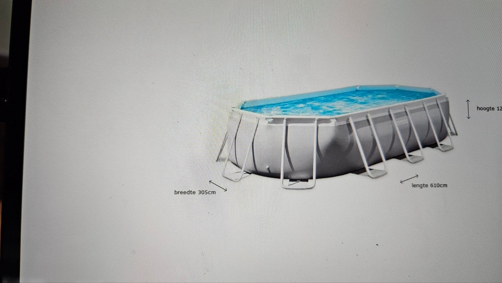 Intex Opzetzwembad met Zandfilterpomp en Zoutwatersysteem, Gebruikt, 200 tot 300 cm, Rechthoekig, Ophalen