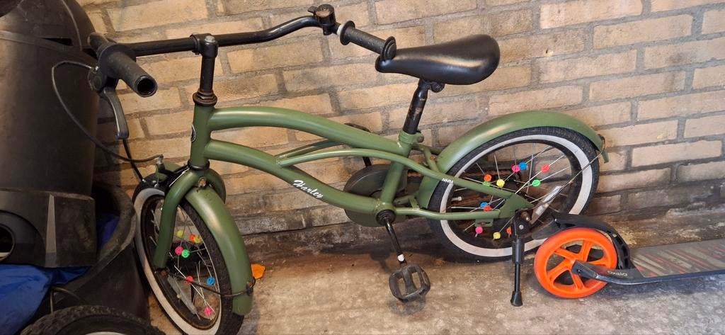 Kinderfiets Harley met zijwieltjes - Groen, Ophalen
