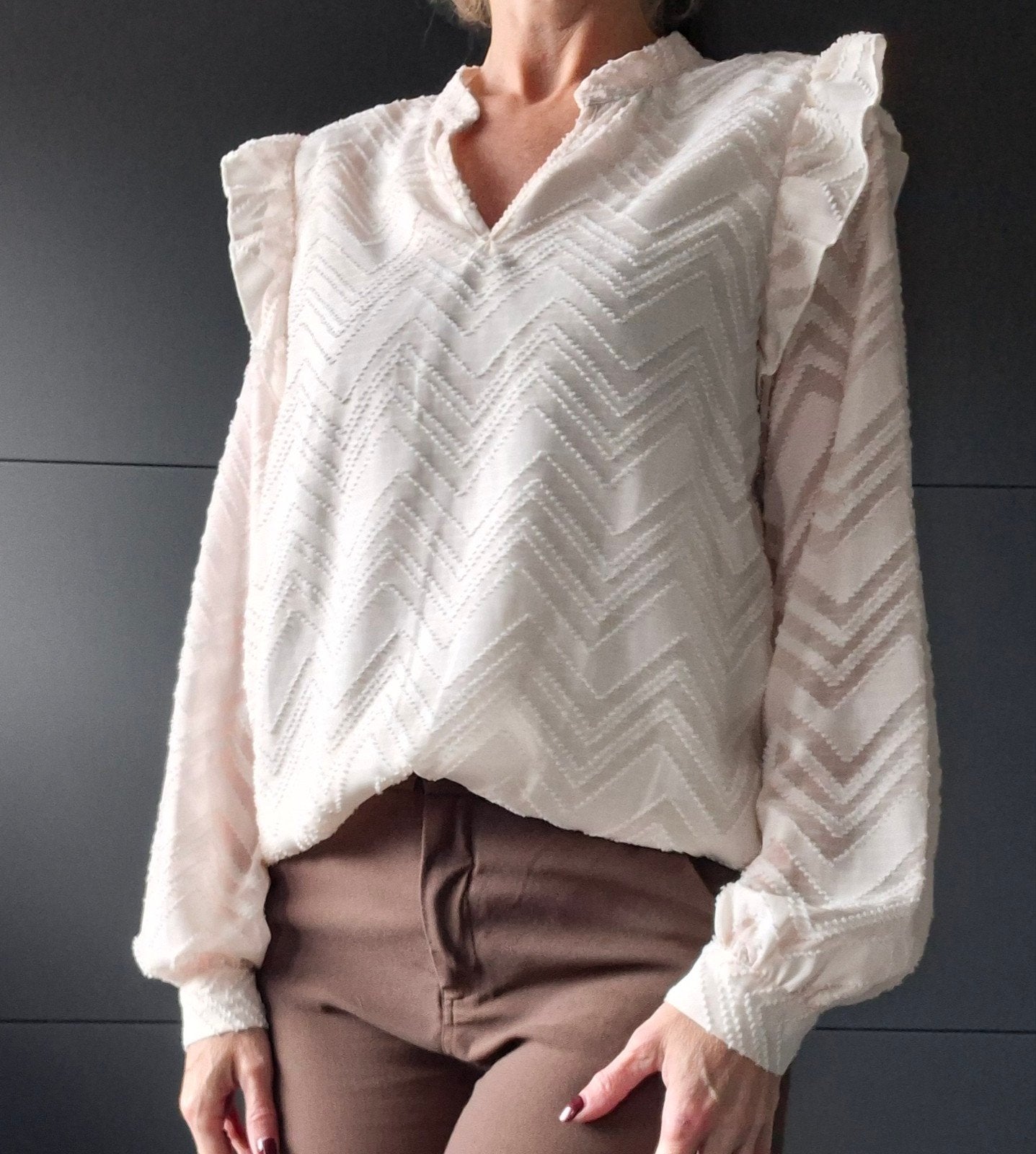 Minus romantische blouse maat M | Crème  | Zeer goede staat, Kleding | Dames, Maat 38/40 (M), Minus, -, Verzenden