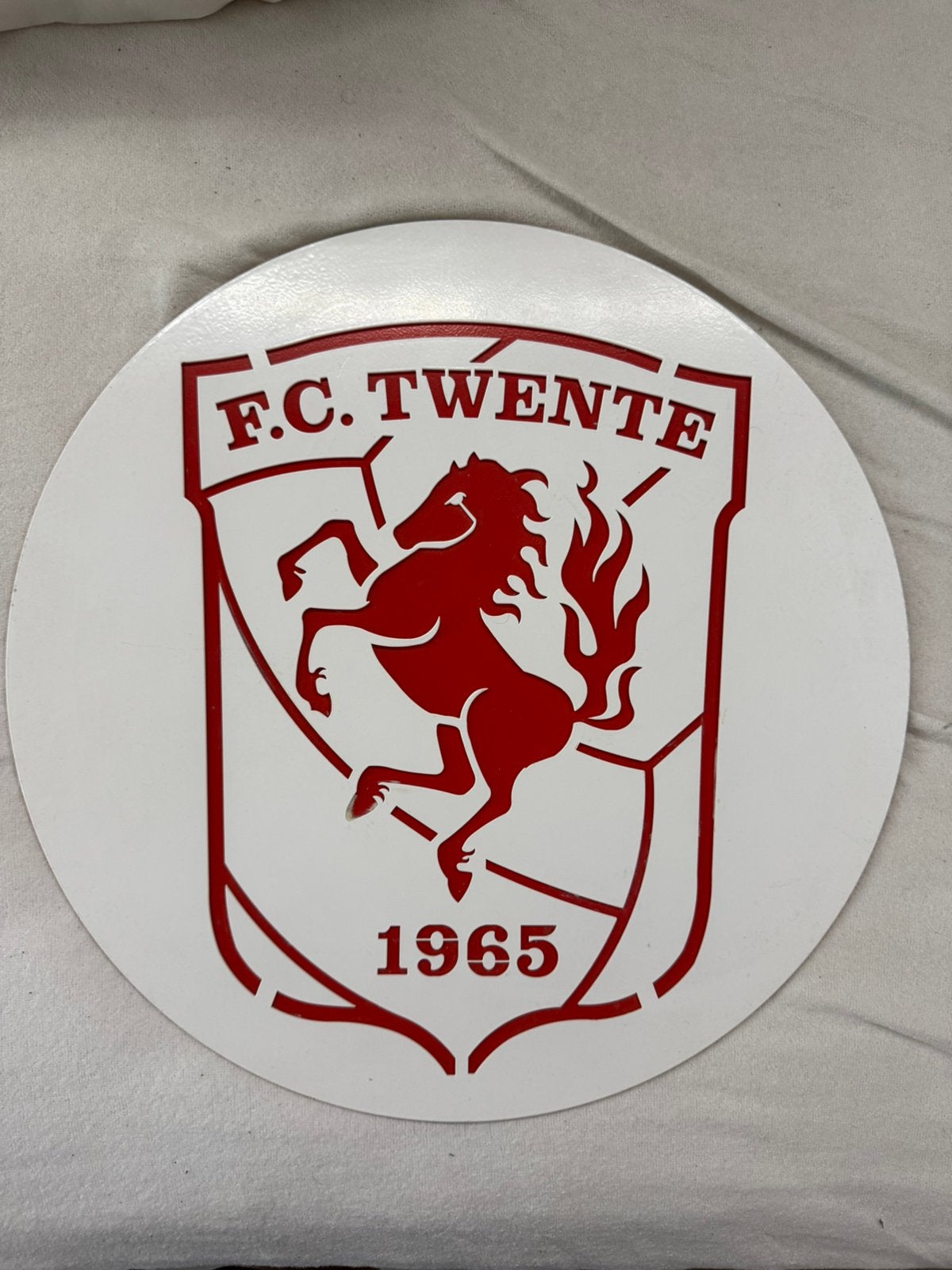 Fc Twente Metalen Bord, Ophalen
