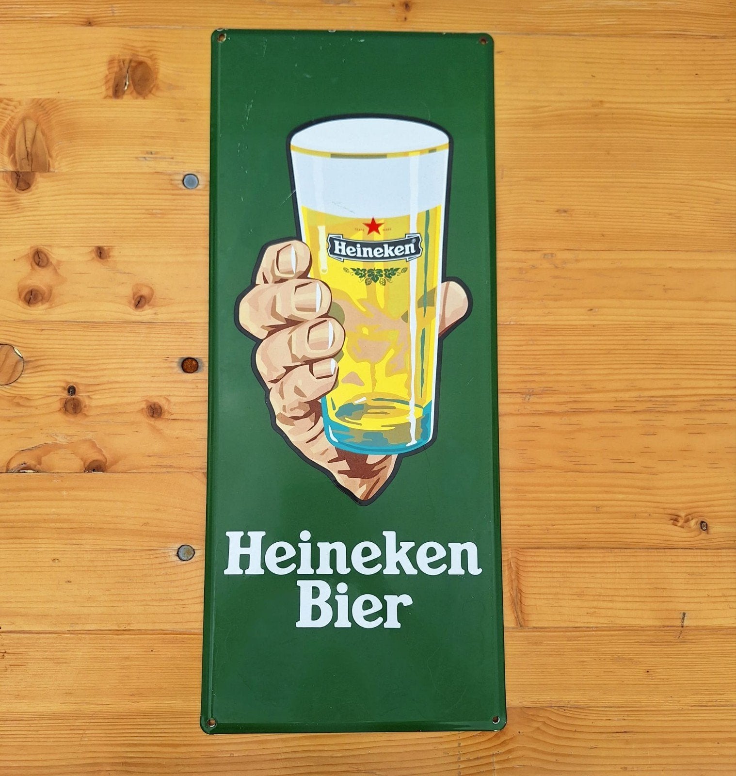Heineken emaille reclamebord, Verzamelen, Ophalen, Gebruikt, Reclamebord, Plaat of Schild, Heineken