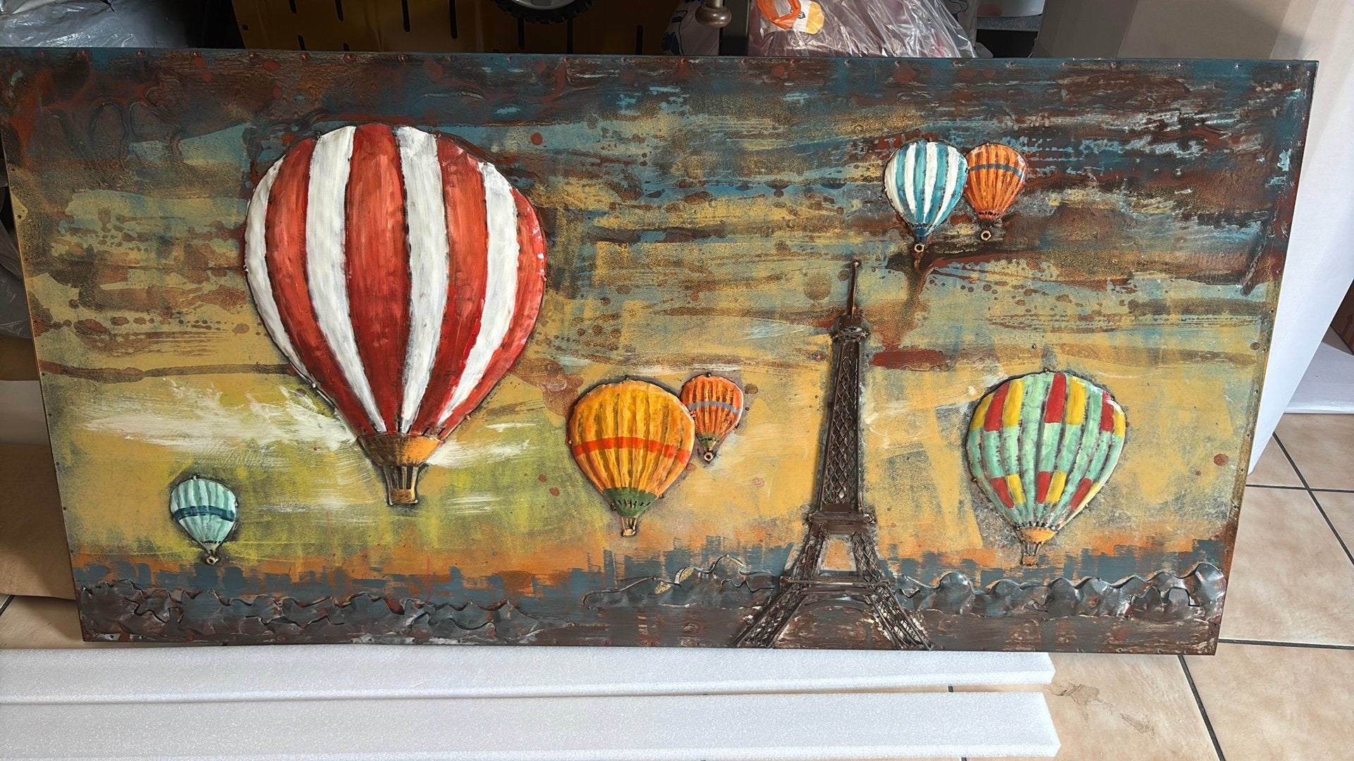 Metalen schilderij 3D, Huis en Inrichting, Woonaccessoires | Schilderijen, Tekeningen en Foto's, Ophalen, Zo goed als nieuw, Schilderij
