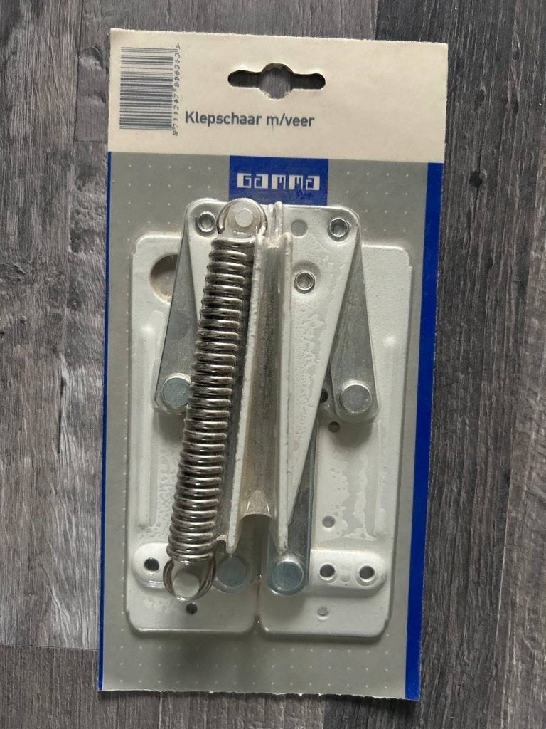 Klepschaar met veer Gamma, Doe-het-zelf en Verbouw, Hang- en Sluitwerk, Ophalen, Nieuw, IJzer, Scharnier
