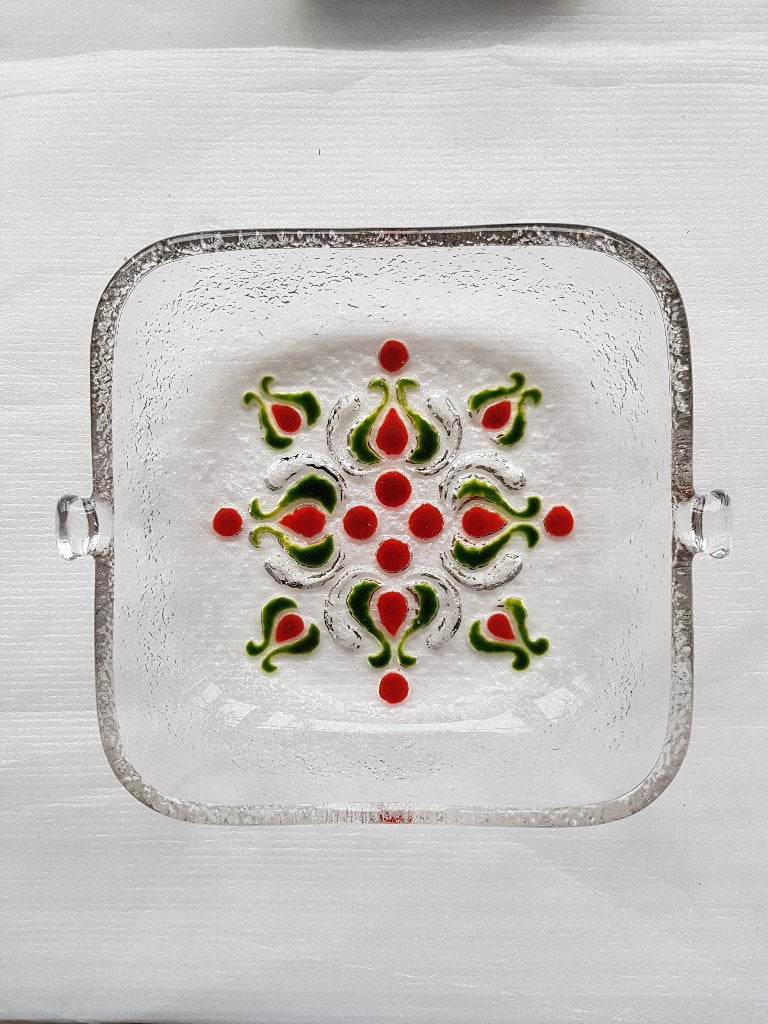Vintage Walther glazen kristallen schaal, Ophalen of Verzenden