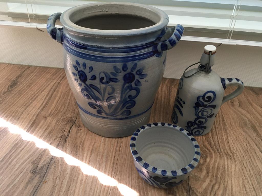Set Keulse potten (3 stuks) - in uitstekende staat, Antiek en Kunst, Ophalen