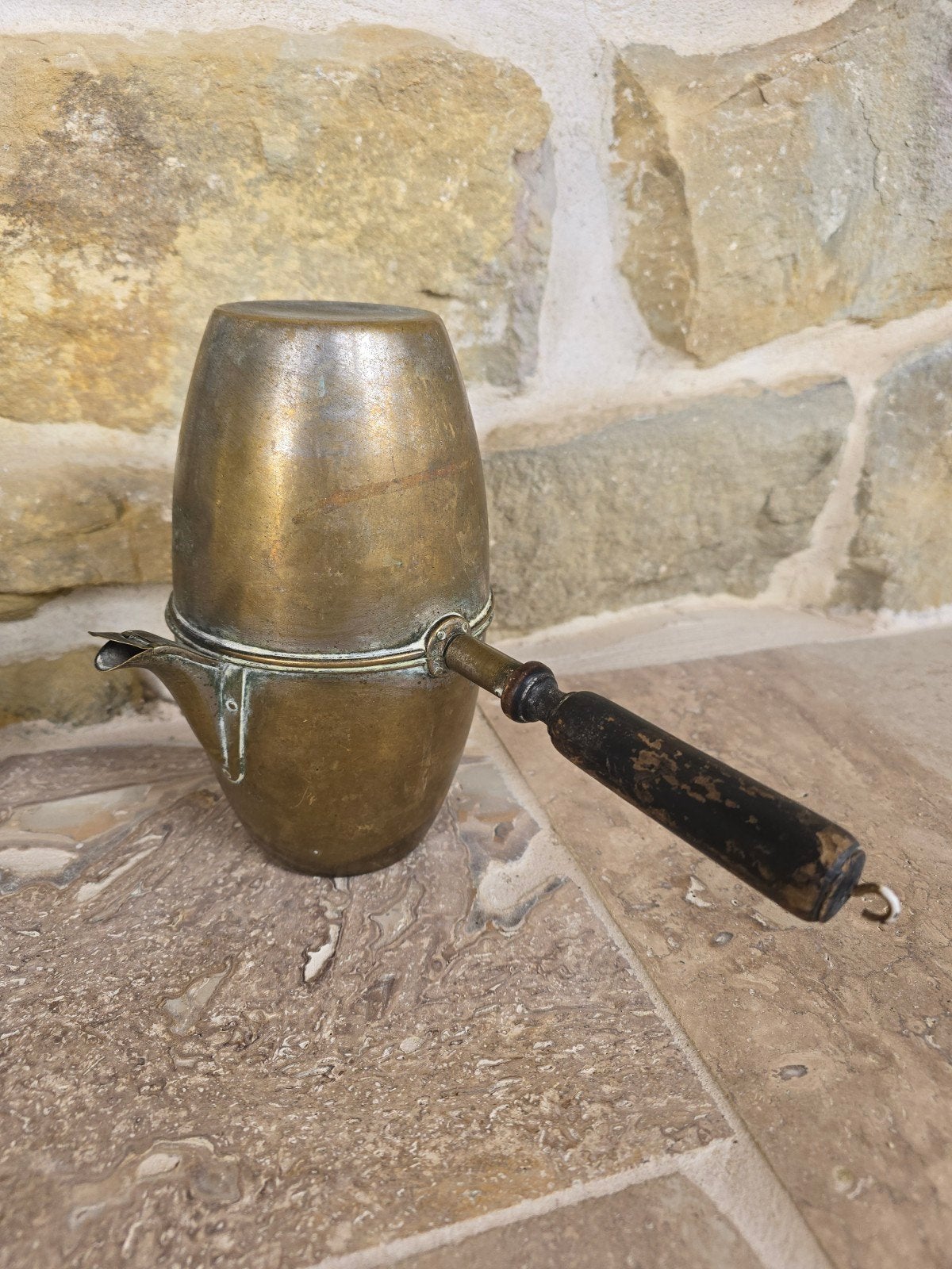 Antieke messing koffiemaker/percolator/ caffettier 1900S €35, Antiek en Kunst, Ophalen of Verzenden