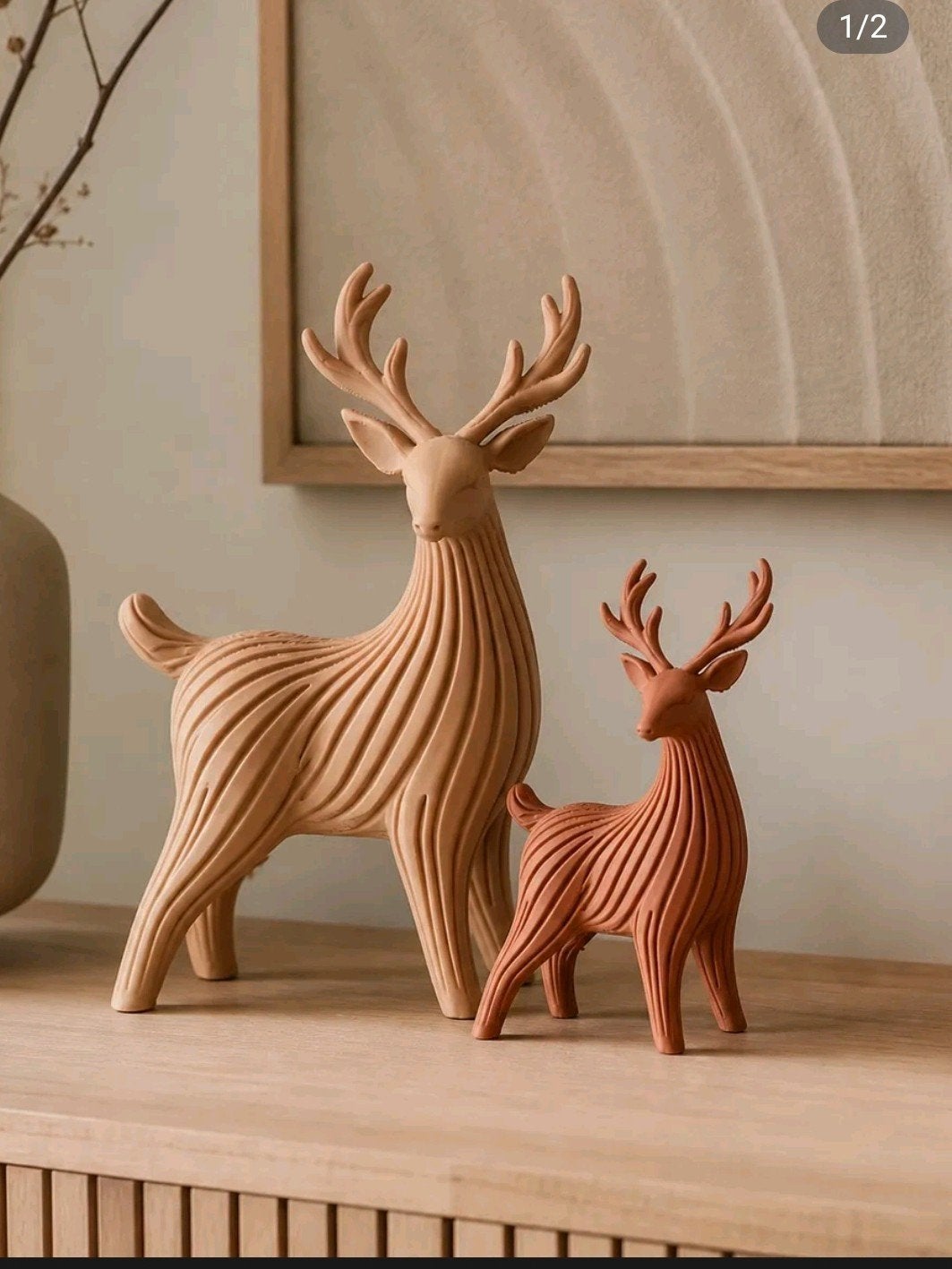 Decoratieve Hertenbeelden - Japandi Stijl, Meerkleurig, Overige materialen, Nieuw, Ophalen of Verzenden