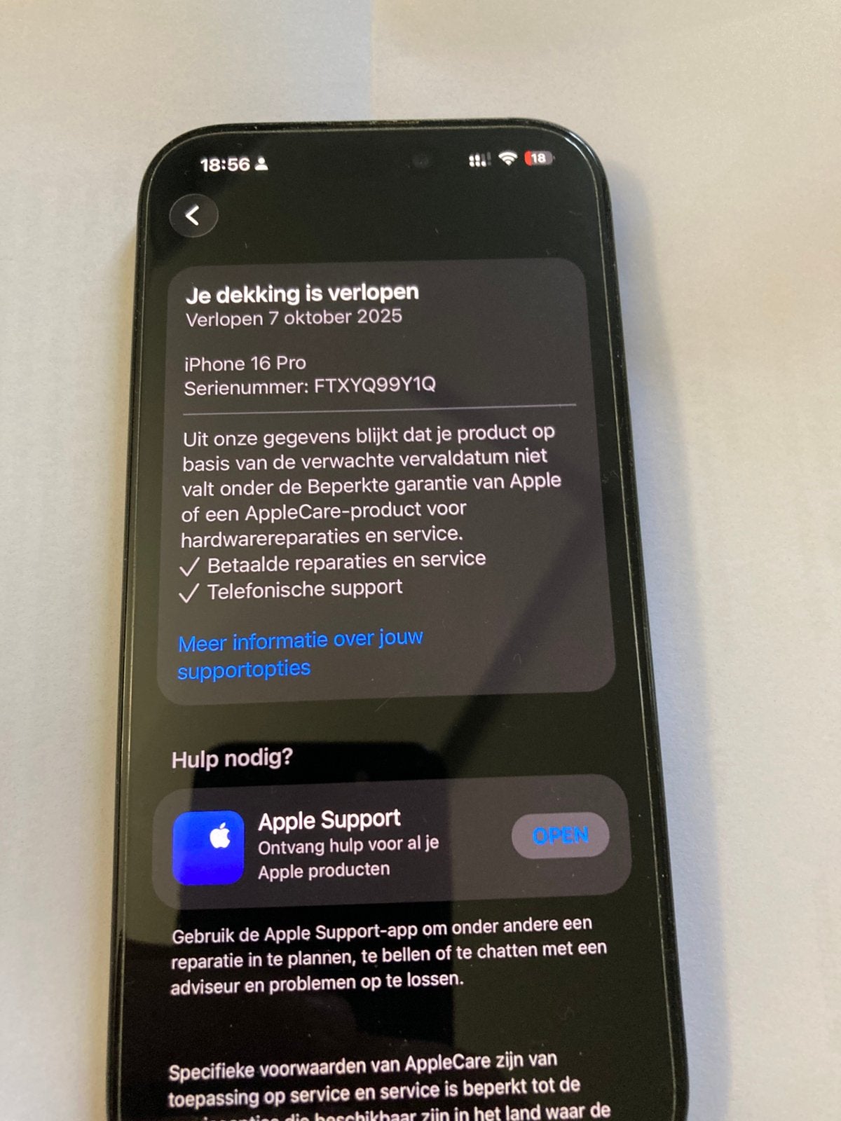 iPhone 16 pro 256, Gebruikt, 89 %, Zwart, Ophalen of Verzenden