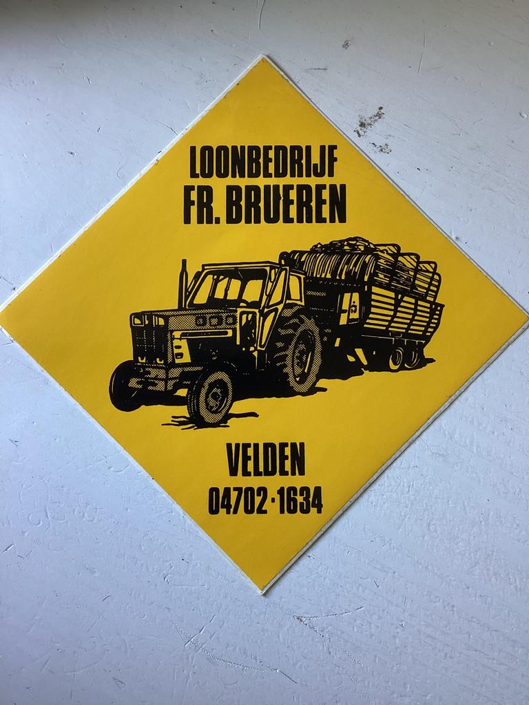 Sticker Loonbedrijf Brueren in Velden, Verzenden, Zo goed als nieuw