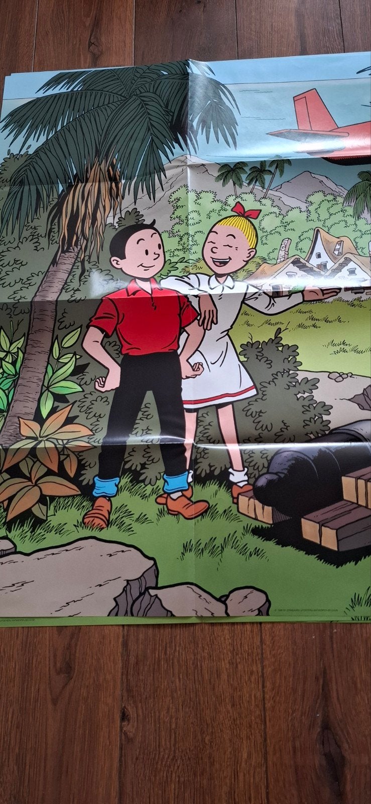 Suske en Wiske Poster - 4 Delen - Leuk om in te lijsten, Gebruikt, Deurposter of groter, Rechthoekig Liggend, Ophalen of Verzenden
