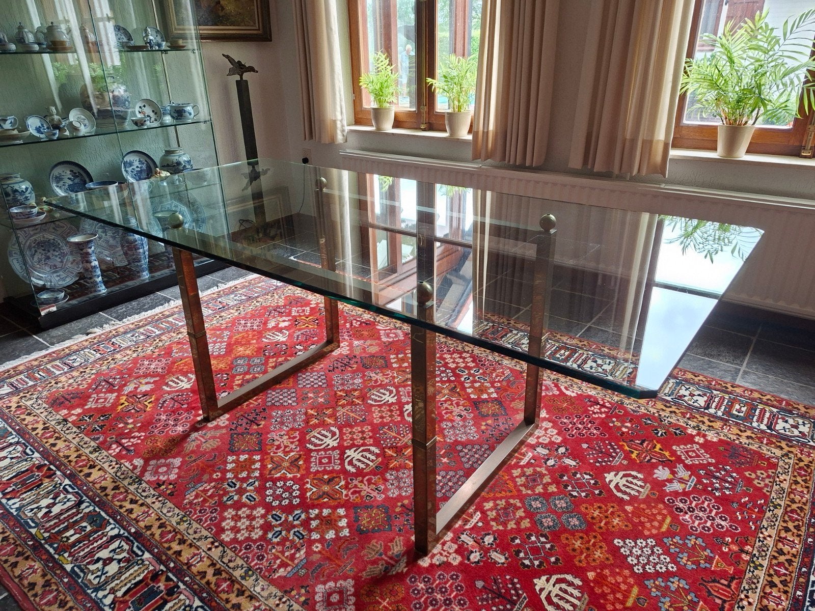 Design Ghyczy glazen eettafel, Huis en Inrichting, Tafels | Salontafels, Ophalen, 50 – 75, 50 tot 100 cm, 150 tot 200 cm