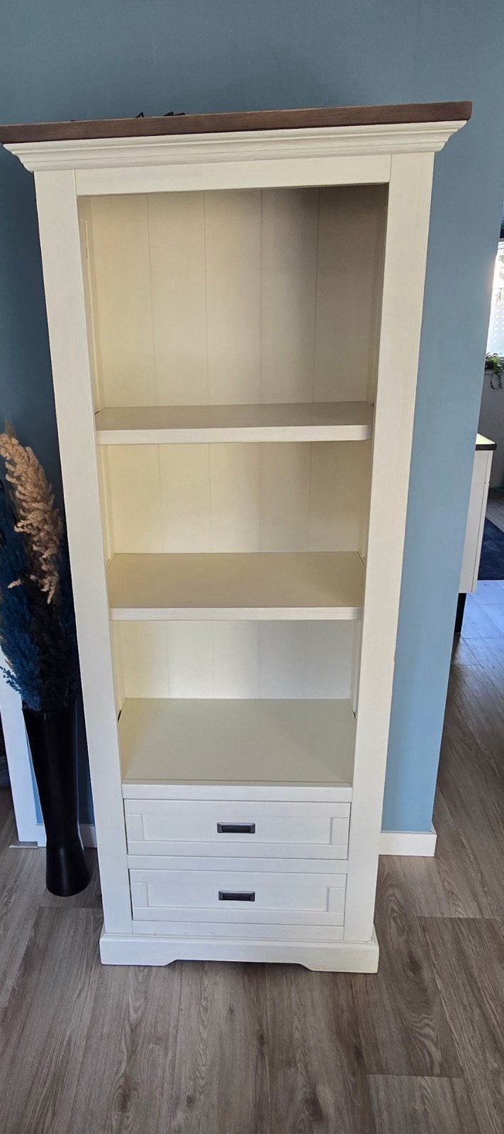 Haco Boekenkast Wit/Grey Pine met Lades - 186cm Hoog, Ophalen, Zo goed als nieuw