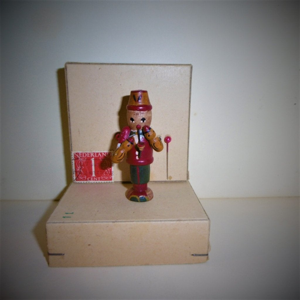 oud hout Duits kerst rookmannetje pop kerst pop miniatuur, Verzenden
