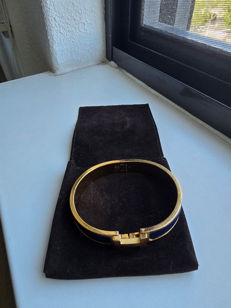 Hermes armband, Ophalen of Verzenden, Zo goed als nieuw, Blauw, Goud