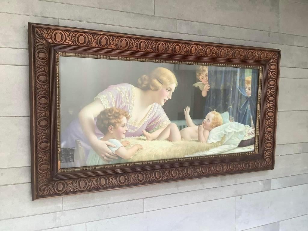 Litho door Frans Laubnitz getiteld “Das Nesthäckchen“, Antiek en Kunst, Kunst | Litho's en Zeefdrukken, Ophalen