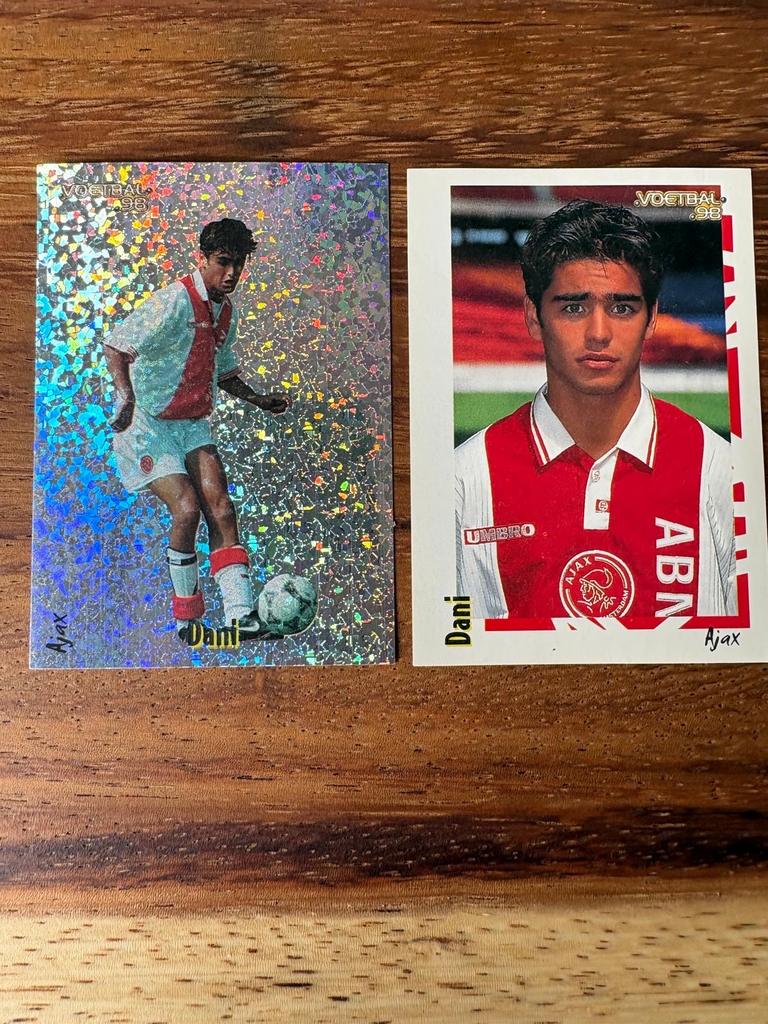 Panini Voetbal '98 - Dani (Ajax) - 2 kaarten, Ophalen of Verzenden, Nieuw, Stickers en Plaatjes