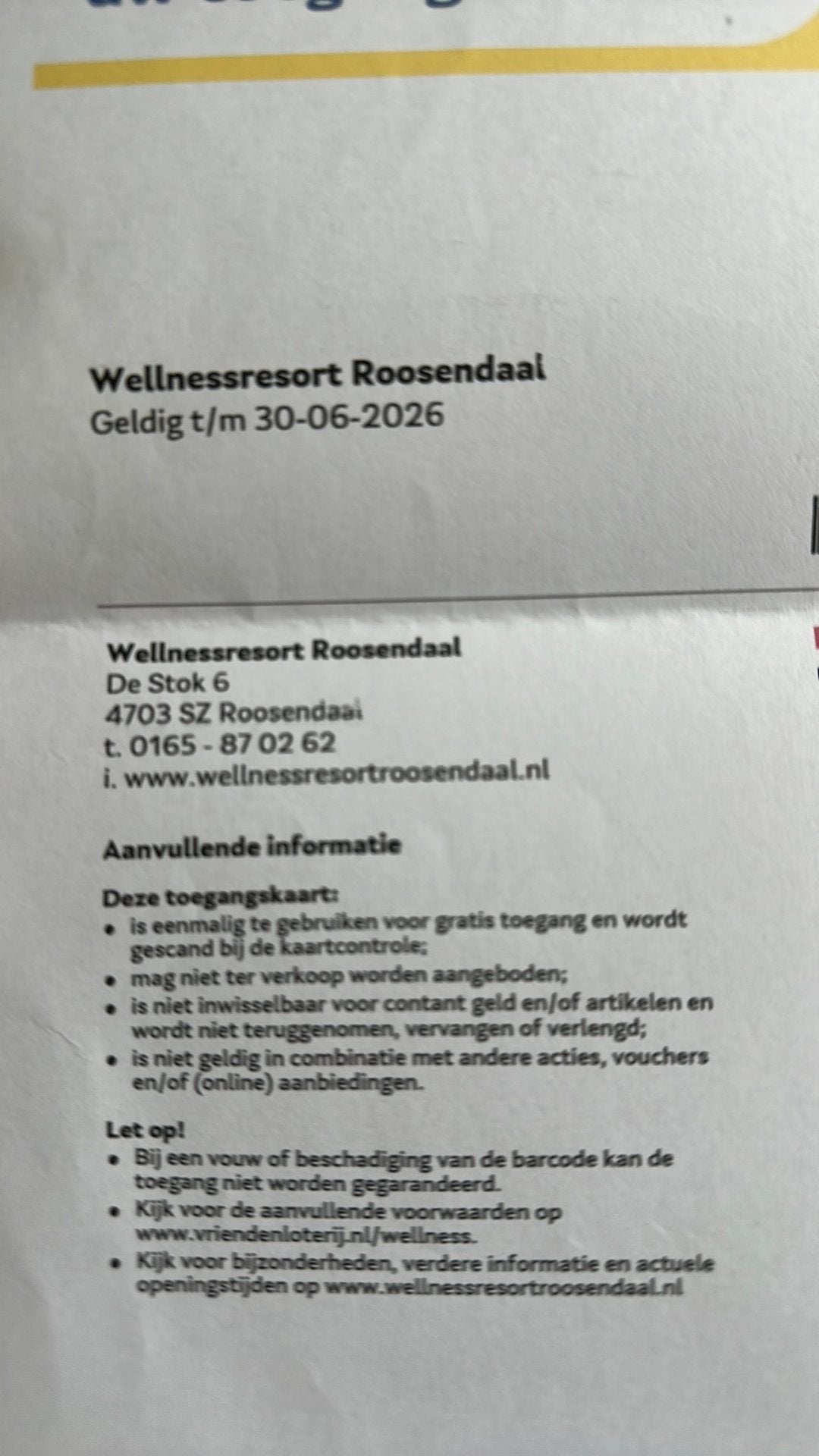 Entree Wellness Resort Roosendaal, Tickets en Kaartjes