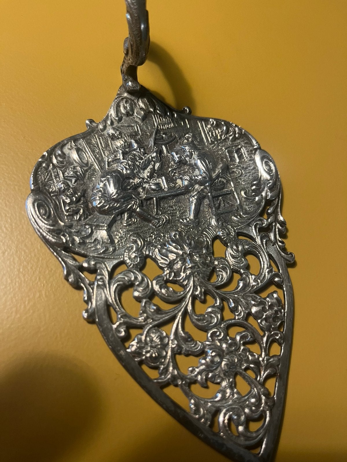 Taartschep en vork antiek zilver, Ophalen of Verzenden, Zilver