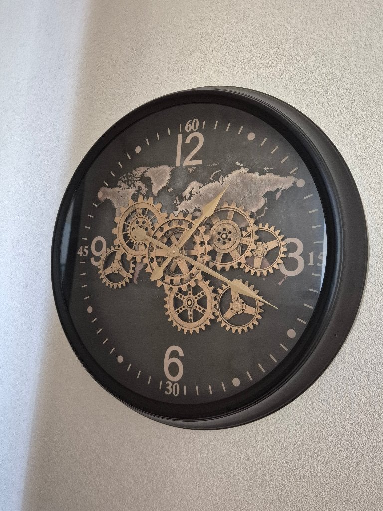 Wandklok, Huis en Inrichting, Ophalen, Stil uurwerk, Analoog, Industrieel