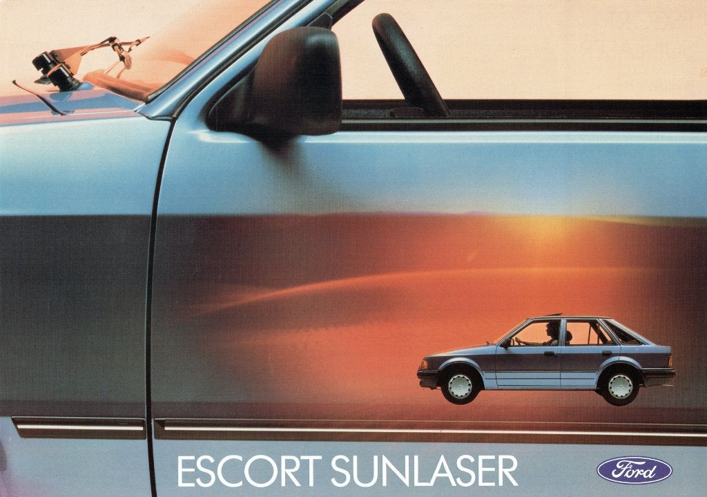 Folder Ford Escort Sunlaser (Belgische uitgave - 1986), Verzenden, Gelezen, Ford