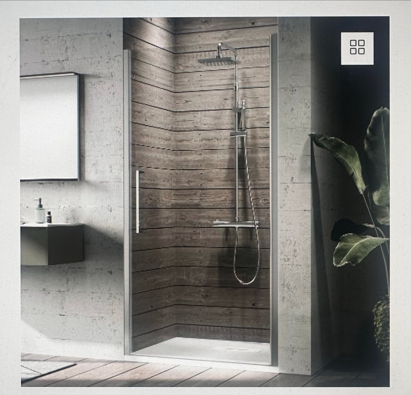 Novelli  douchedeur Young 90cm breed., Ophalen, Nieuw, Glas, Douche
