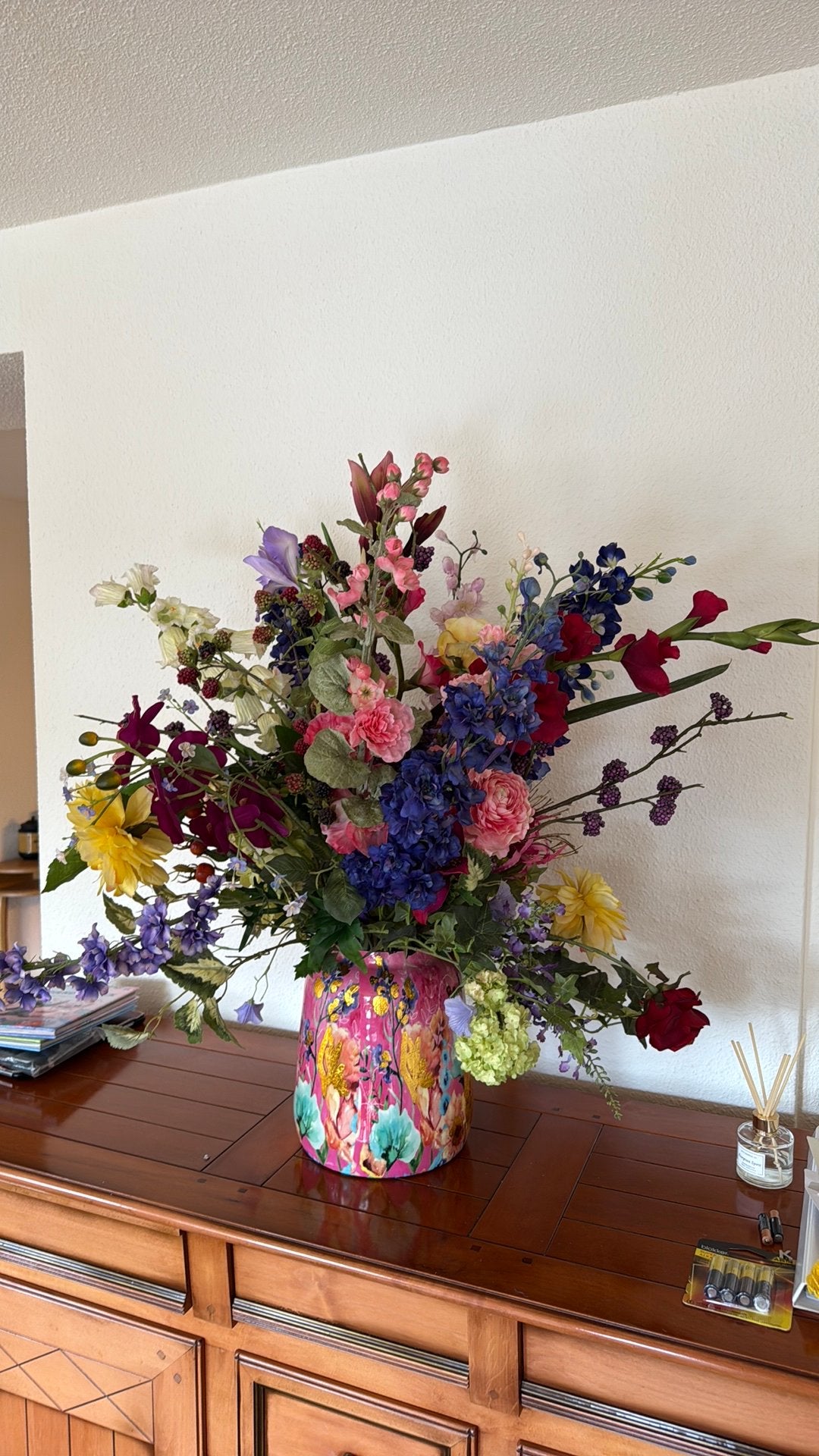 Vaas met zijden bloemen, Ophalen, Gebruikt