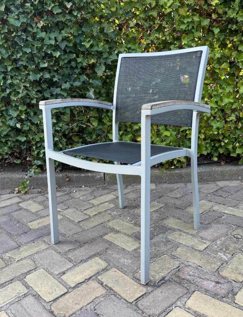 10x Sateliet Terrasstoel, Ophalen, Gebruikt, Aluminium, Stapelbaar