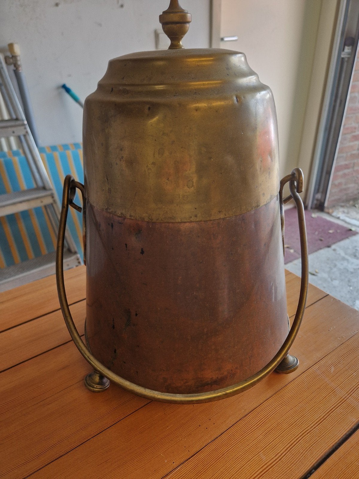 Antieke 19e-eeuwse koperen doofpot, Ophalen of Verzenden, Koper
