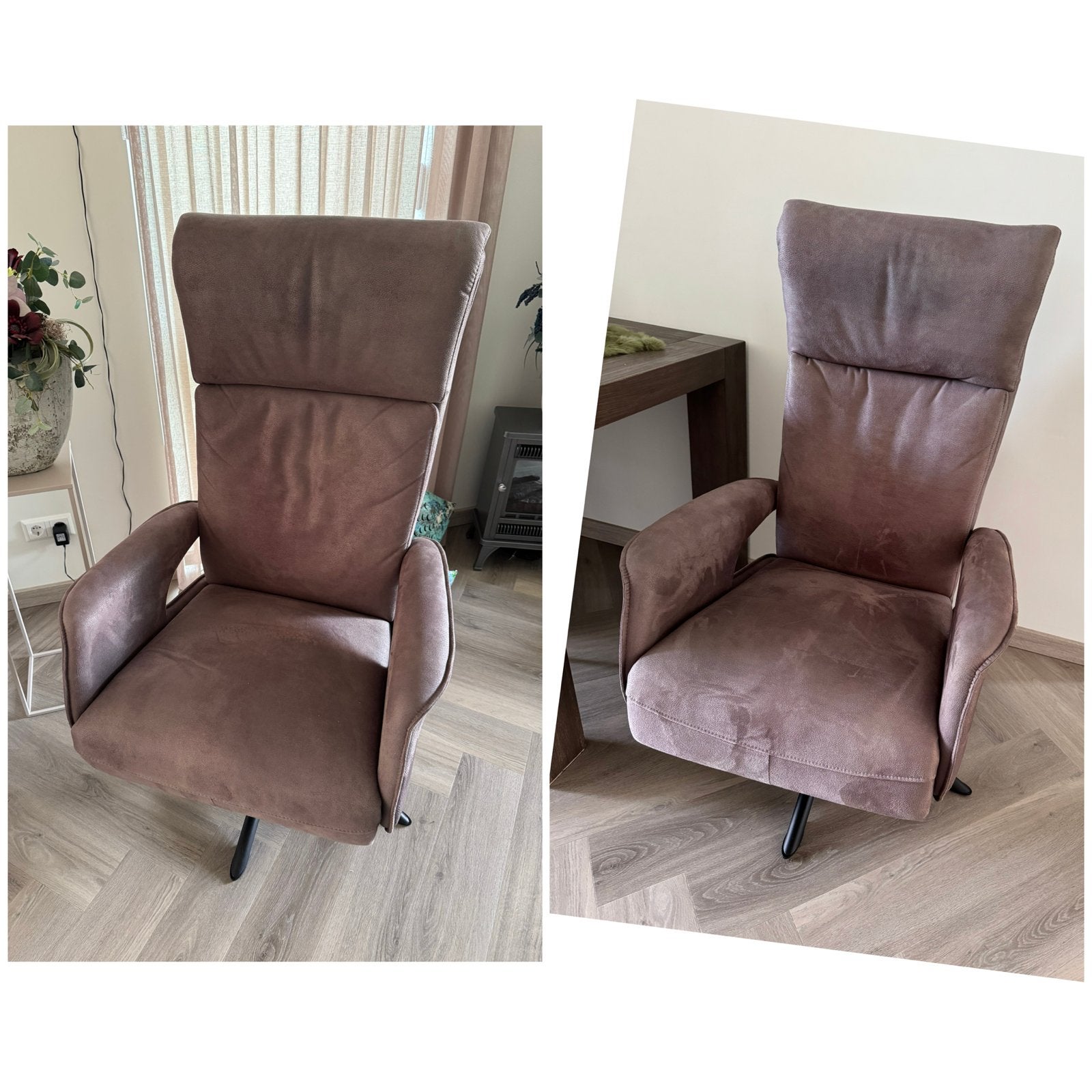 2 verstelbare relaxstoelen, Huis en Inrichting, Fauteuils, Ophalen, Zo goed als nieuw, 50 tot 75 cm