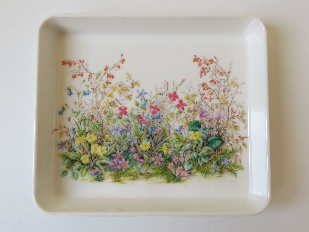 Vintage Mebel melamine dienblad dienblaadje bloemen, Huis en Inrichting, Ophalen of Verzenden, Rechthoekig, Met opstaande rand