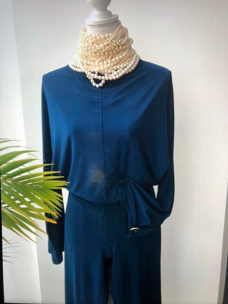 Nieuw Caroline Biss jumpsuit blauw travelstof 40 42 44 xxl, Verzenden, Nieuw, Maat 42/44 (L), Blauw