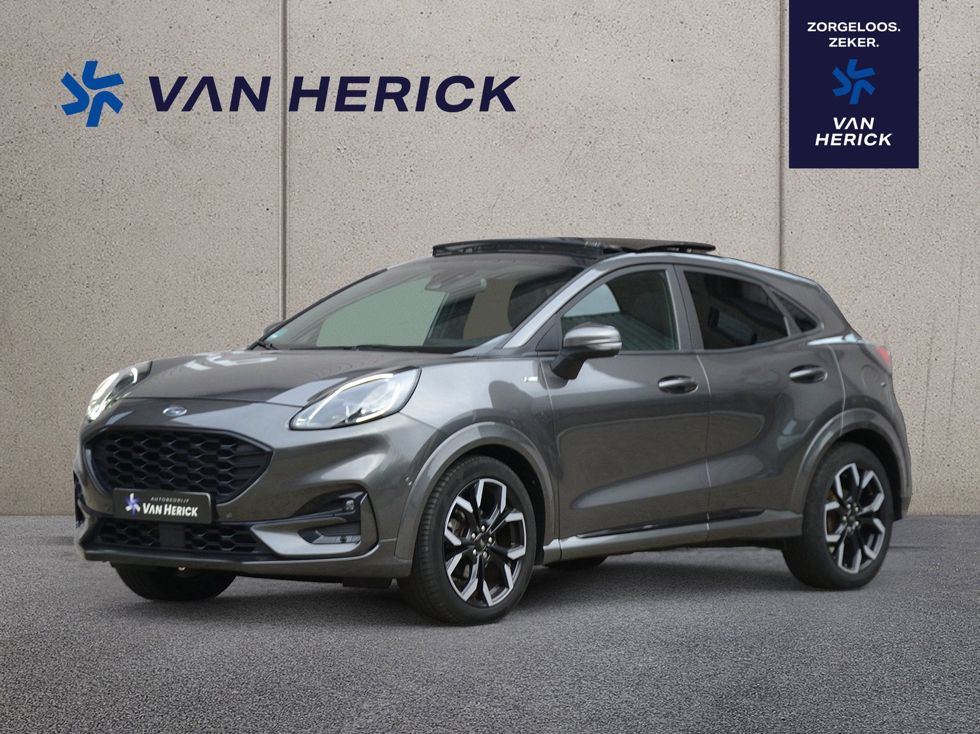 Ford Puma 1.0 EcoBoost ST-Line X Automaat | Panoramadak | B&, 125 pk, Zwart, Leder en Stof, Bedrijf