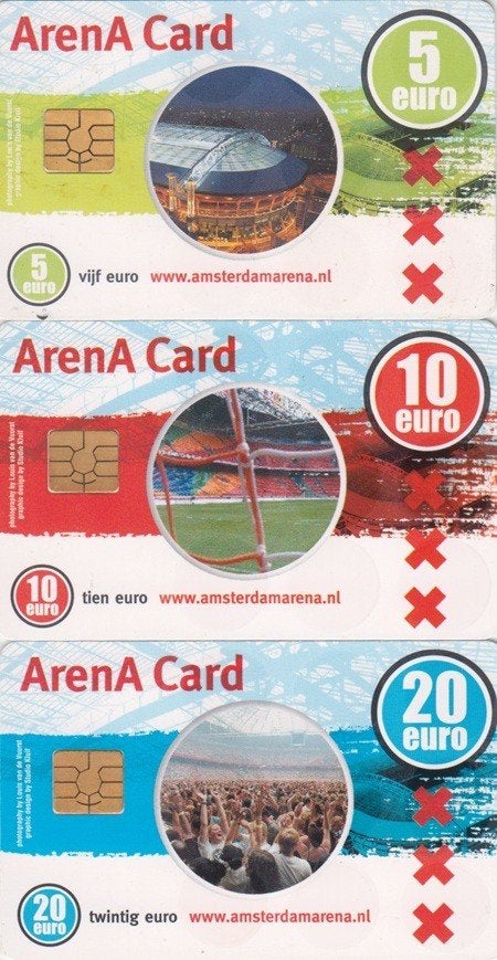 ArenA kaarten serie A058.01/03 Grolsch in de ArenA gebruikt, Ophalen of Verzenden, Nederland