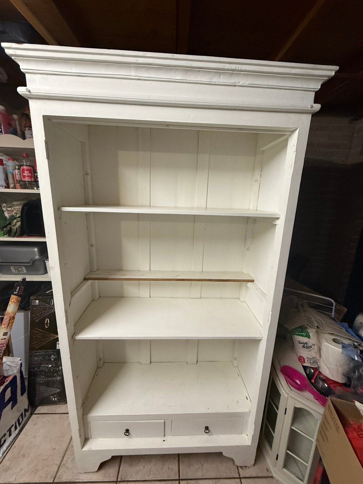 Witte brocante kast opknapper, Ophalen of Verzenden, 25 tot 50 cm, 100 tot 150 cm, 150 tot 200 cm