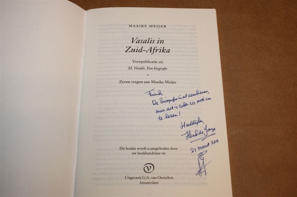 Vasalis in Zuid-Afrika — Voorpublicatie van de Biografie, Ophalen of Verzenden, Gelezen