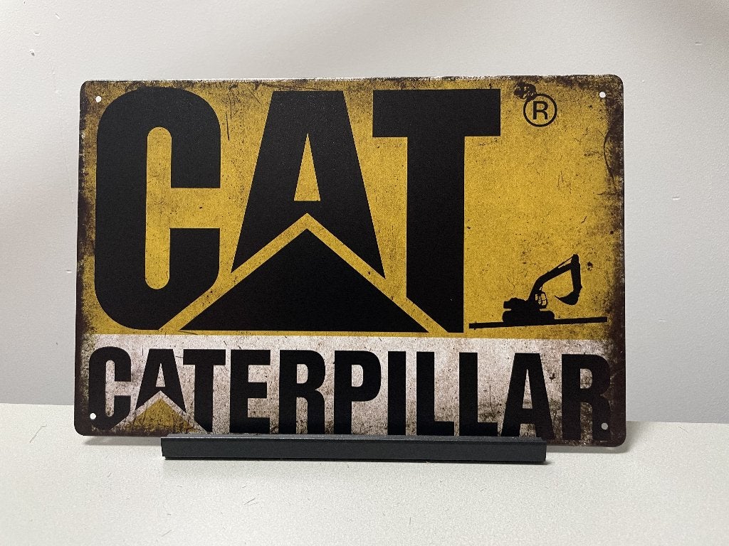 CAT Caterpillar metalen reclamebord / wandbord (Old Look), Verzamelen, Merken en Reclamevoorwerpen, Www.pand50.nl, Reclamebord