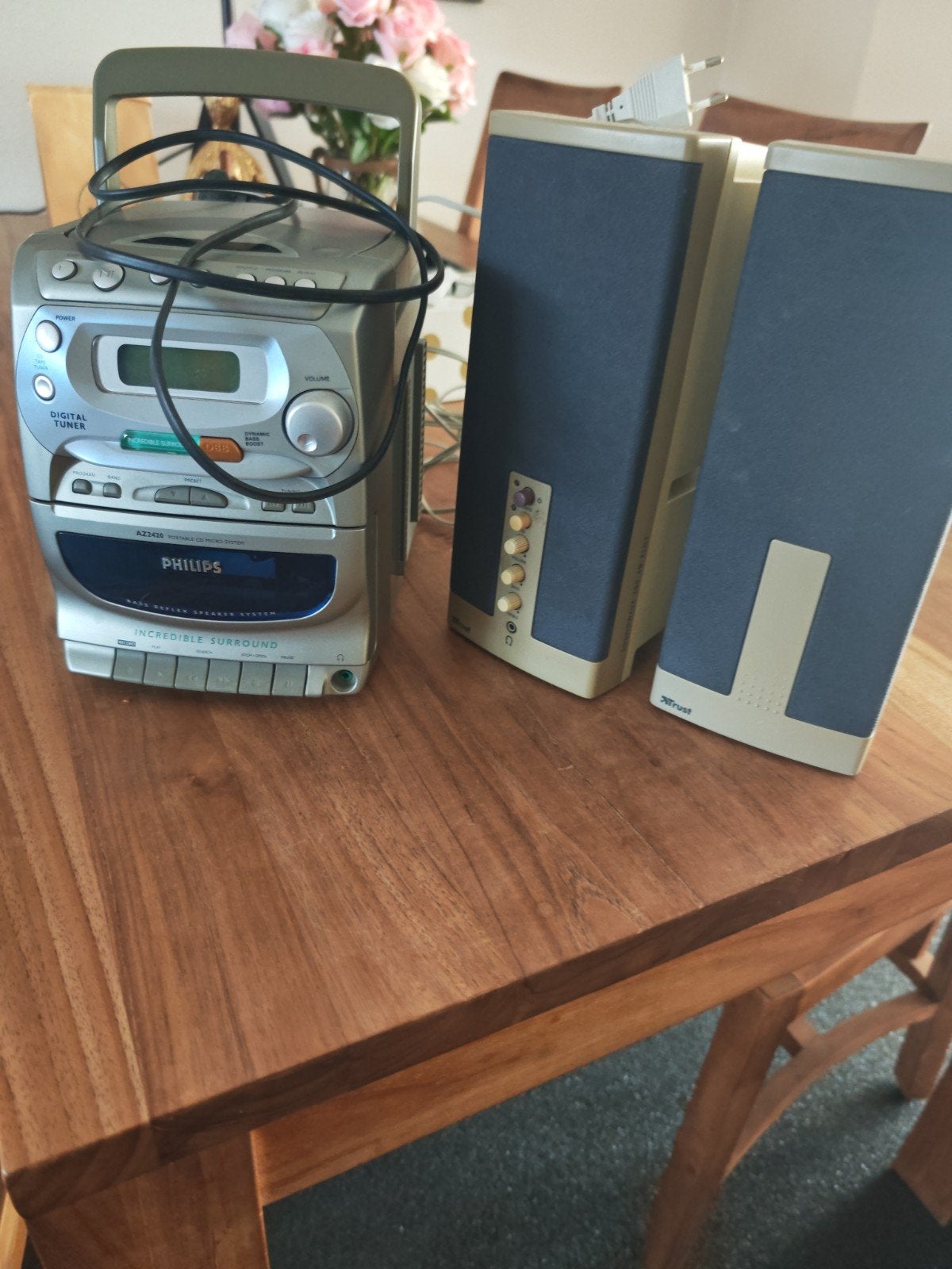 Philips CD/Cassette Speler met Boxen, Ophalen, Philips, Gebruikt, Cassettedeck