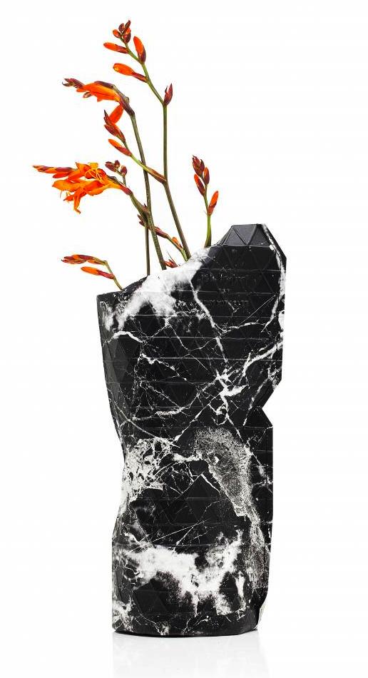 Paper Vase Cover Black Marble | Pepe Heykoop | Tiny Miracles, Steen, Overige kleuren, ., Nieuw